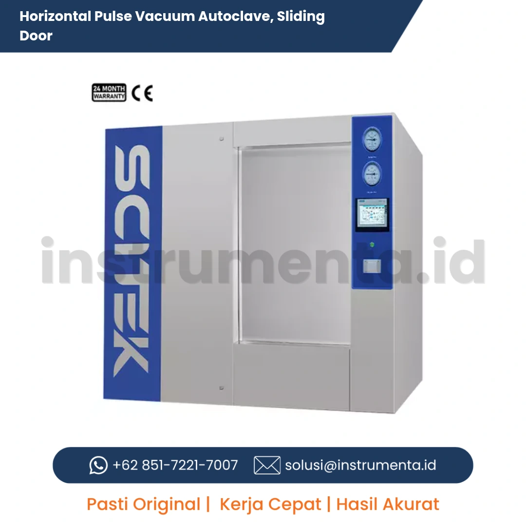 Official Supplier Horizontal Pulse Vacuum Autoclave Scitek ST-BHPV Series Sterilisator Industri Dua Pintu Geser Horizontal Otomatis